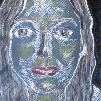 A self portrait from our Out of My Roots Student Art projects from Athena Syntax: an education programme that explores questions of identity through art.